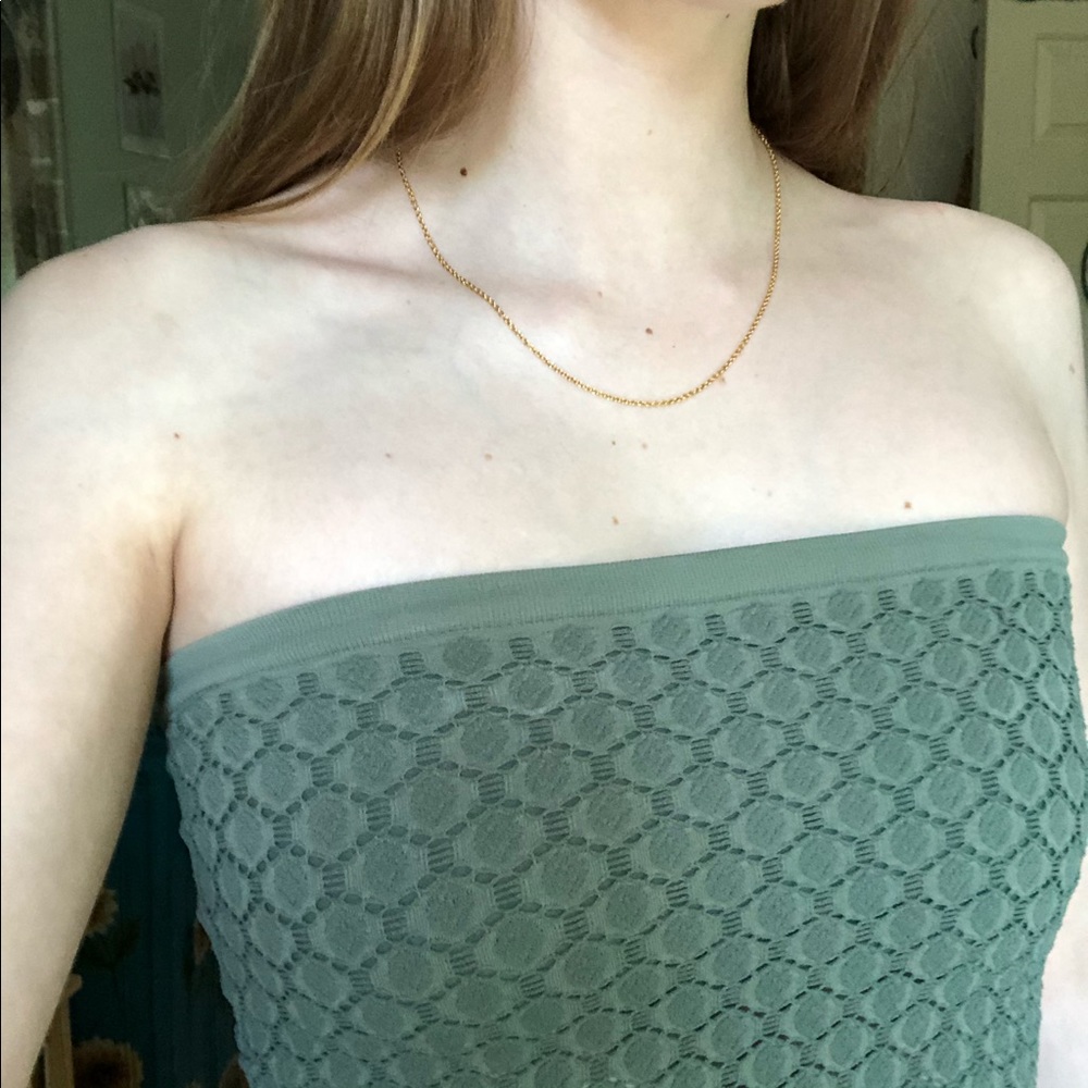 Free people stretchy green tube top (intimately)